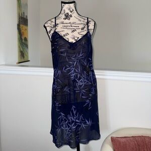 Calvin Klein Purple Sheer Floral Slip Dress